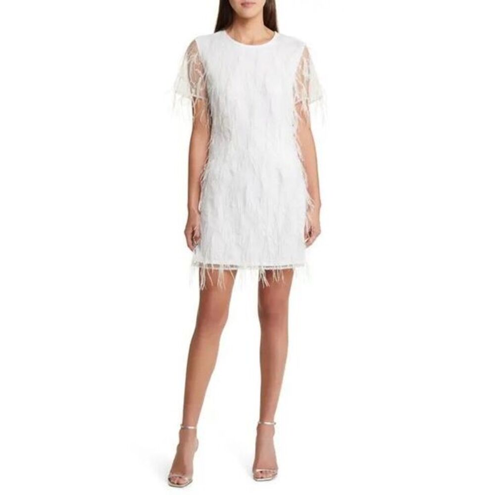 Milly Rana Feather Minidress Size Size 10